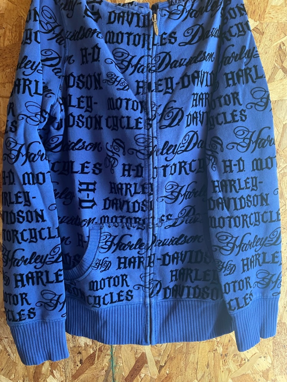 Harley-Davidson Ladies Blue Logo Zip-Up Hoodie
